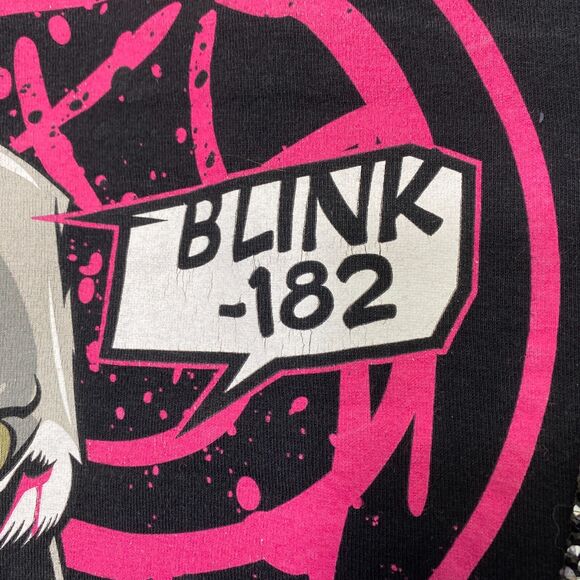 Blink 182 Shirt Adult Medium Bunny Graphic Band Logo Handmade Bleach Flannel - Picture 8 of 15